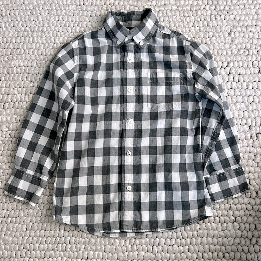 Crewcuts button down size 4 gray and white